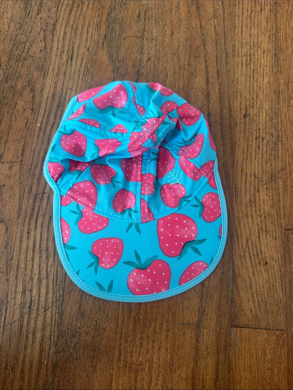 Coolibar Kids Strawberry Sun Hat - Pink on Aqua